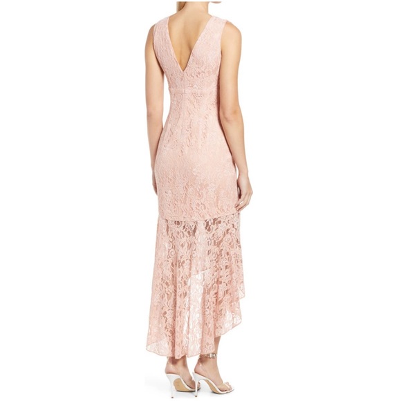 # Vince Camuto Apricot Floral Lace High-Low Cocktail Dress- New With Tag - Picture 14 of 17